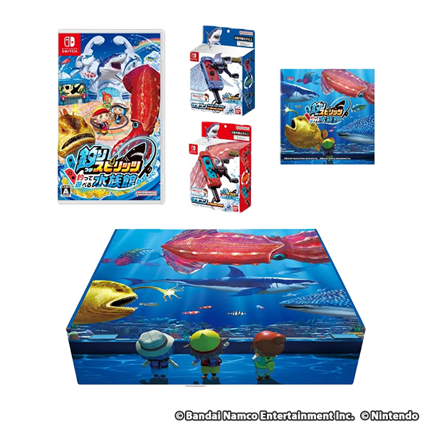 【釣りスピオリジナルデザインギフトBOX】釣りスピリッツ 釣って遊べる水族館 -Switch + サオコン 赤&青2個セット