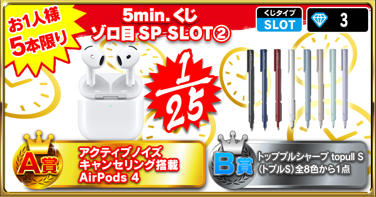5min.くじ ゾロ目SP SLOT②