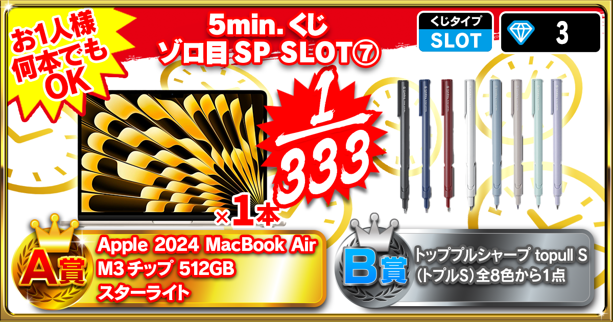 5min.くじ ゾロ目SP SLOT⑦