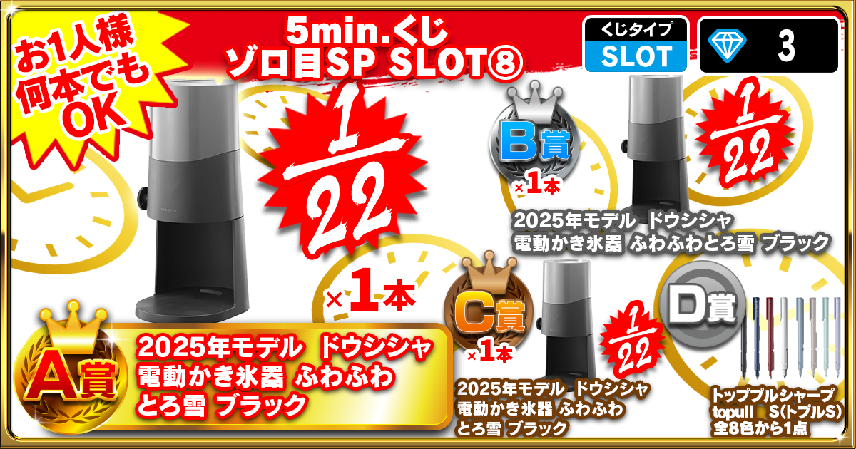 5min.くじ ゾロ目SP SLOT⑧