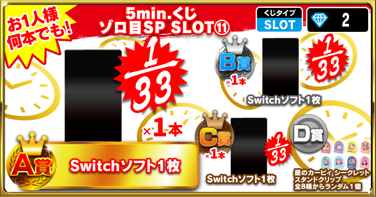 5min.くじ ゾロ目SP SLOT⑪